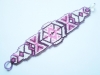 Pulsera formas rectas rosa-blanco-morado